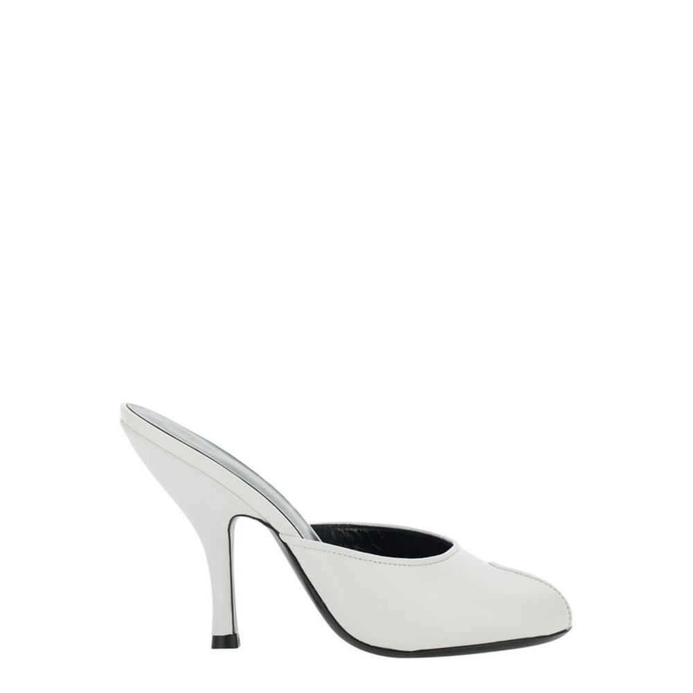 Jude Women 'Date' White Heeled Sandals With Cut-Out Toe In Leather Women